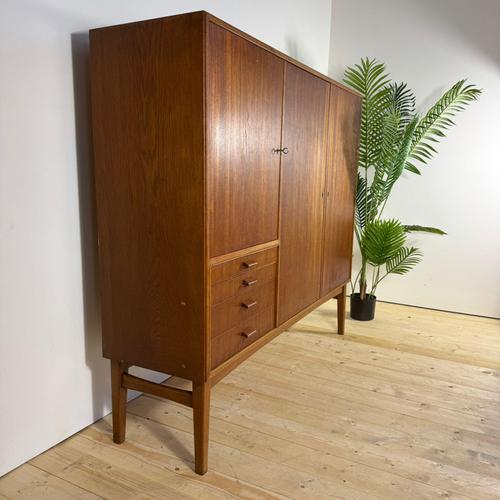Tall Mid-Century Modern Scandinavian Teak Sideboard, 1960s For Sale - Image 12 of 12