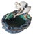 Japanese Glazed Porcelain Stork Ashtray For Sale