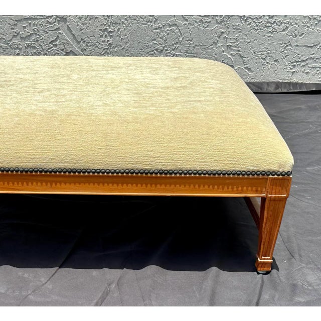 David Sutherland “Hameau” Teak Bench by John Hutton – Indoor/Outdoor Bench For Sale - Image 9 of 11