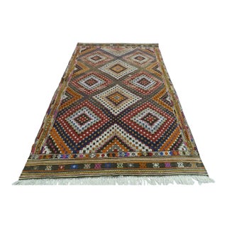 Vintage Turkish Kilim Rug - 61" X 101" For Sale