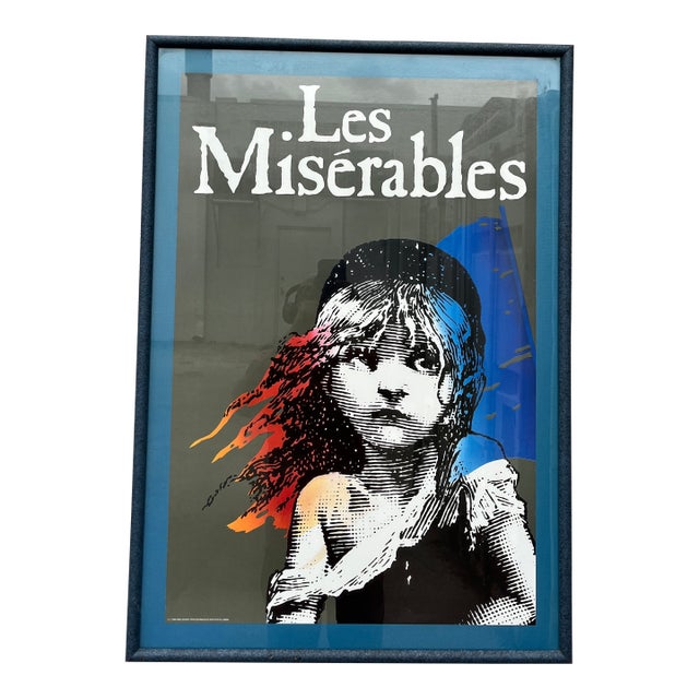 Vintage 1986 "Les Misérables" Musical in London Original Framed Promotional Poster. For Sale