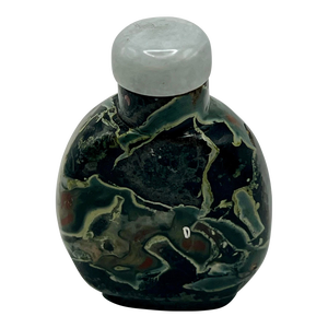 1970s Vintage Frog Skin/Bloodstone Snuff Bottle