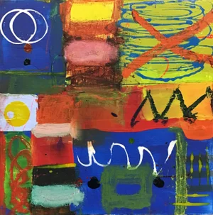 “AS12521” Contemporary Abstract Study Acrylic Painting on Canvas Panel