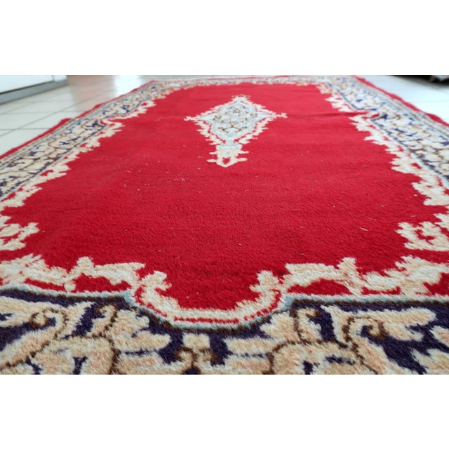 An exquisite example of mid-century Persian artistry, this 1950s Kerman rug (sometimes referred to as "Kirman") showcases...