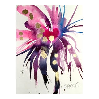 Violet Indigo Bloom Painting For Sale