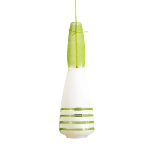 Italian Green Glass Lamp with Brass, 1960s For Sale