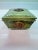 Vintage Italian Green Glazed Ceramic Trinket Box With Gold Filigree Medallions For Sale In Miami - Image 6 of 7