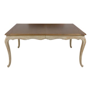 French Louis XVI Style Distressed Painted Dining Room Table For Sale