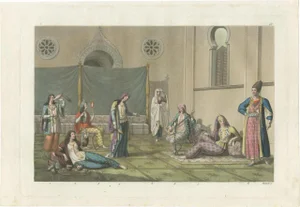 Ferrario, Illustration of a Persian Harem, 1831, Print