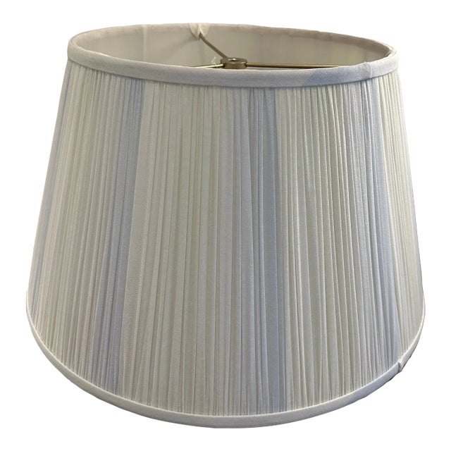 Striped Shirred Silk Lamp Shade For Sale