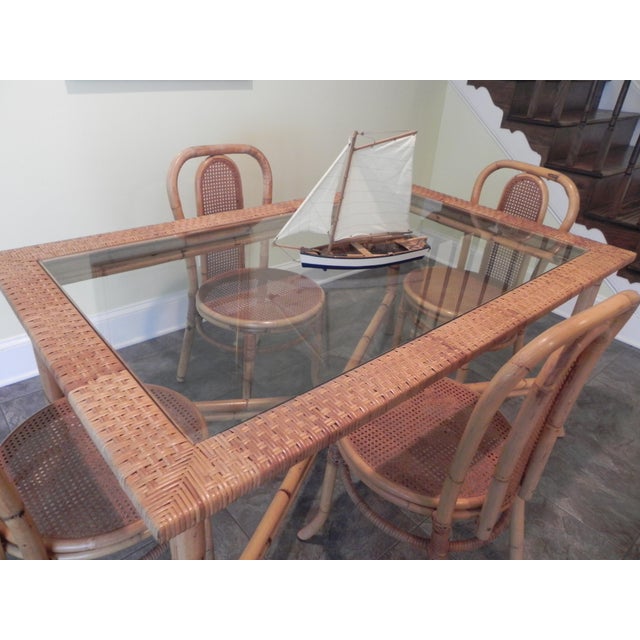 Rattan Dining Table And 6 Chairs Chairish