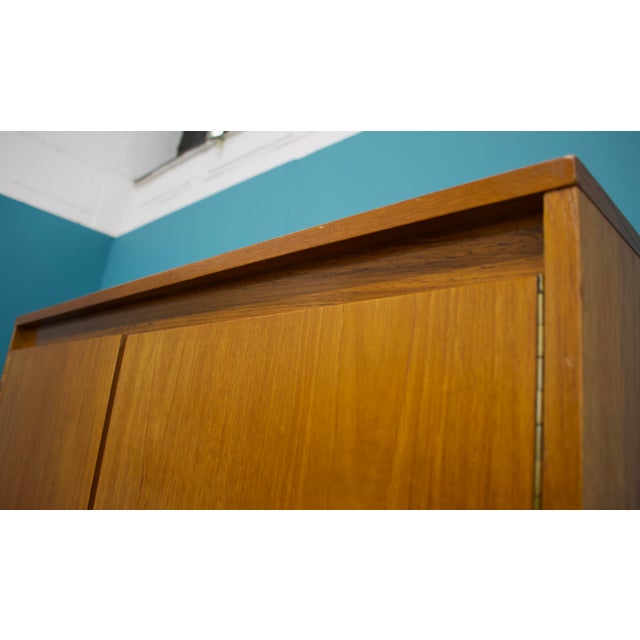 Brown Teak Wardrobe from Wrighton, 1960s For Sale - Image 8 of 12