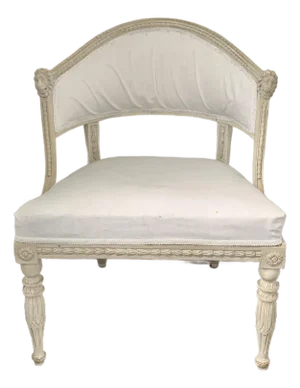 Early 19th Century Swedish Gustavian Neoclassical Tub Chair by Ephraim Stahl