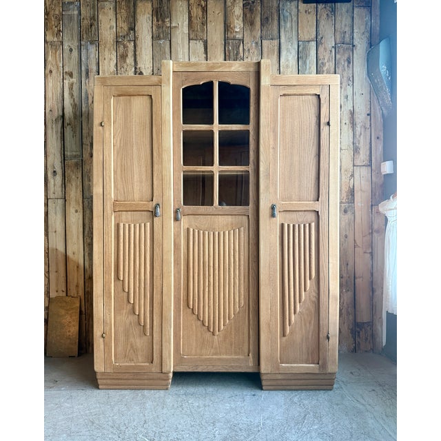 Large Art Deco Asymmetrical Oak Wardrobe, 1920s For Sale - Image 4 of 18
