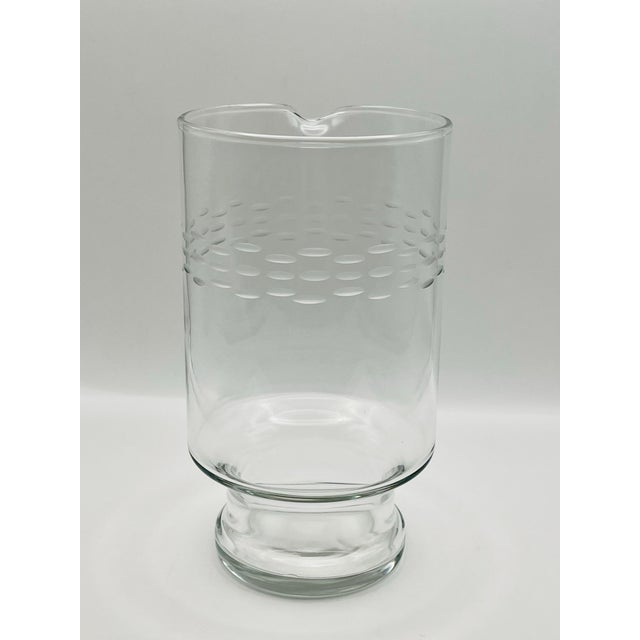 1990’s Clear Etched Glass Carafe For Sale - Image 10 of 11