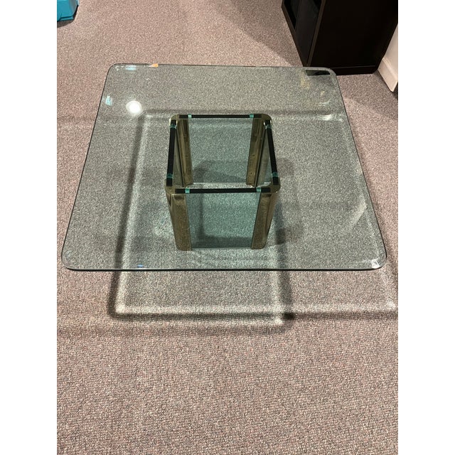 Vintage brass and Glass Cocktail Table Attributed to Leon Rosen For Sale - Image 11 of 11