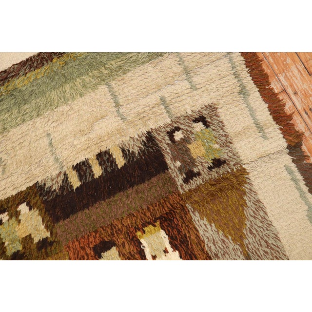 Swedish Rya Rug dated 1967 rug no. j3618 For Sale In New York - Image 6 of 7