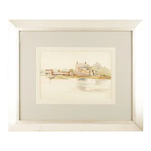 Framed Watercolor of a New England Coastal Scene by Mary Mason Brooks, C. 1910
