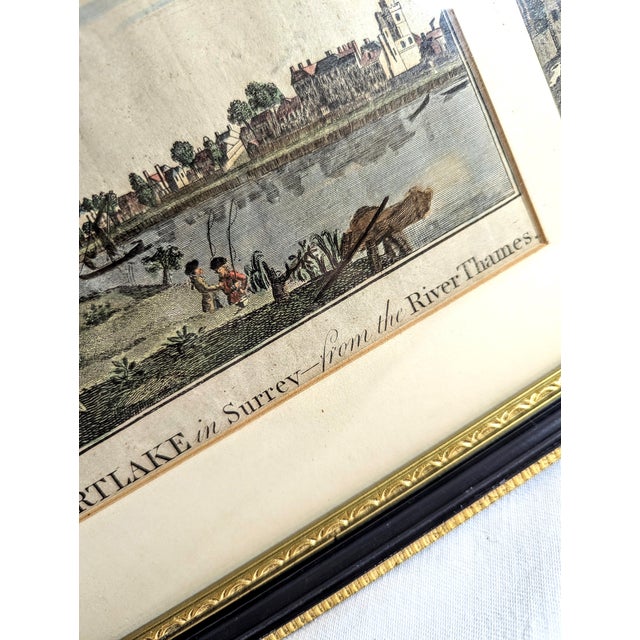 18th Century Framed Engraving Triptych of the River Thames, London – 1784 For Sale - Image 9 of 11