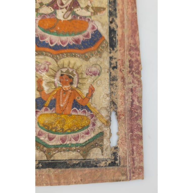 Paper 19th Century Indian Miniature Hindu Devotional Painting on Paper For Sale - Image 7 of 11