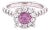 1.51 Carat Pink Sapphire Diamond 14 Karat White Gold Engagement Ring, Size 6.5 For Sale