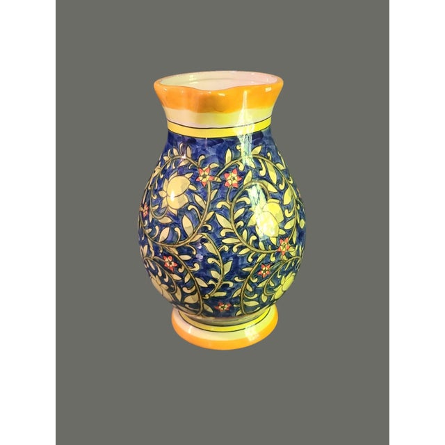 Vintage Hand Painted Colorful Ceramic Talavera Pitcher For Sale - Image 4 of 9