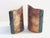 The color shown is darker than what is available. These are newly manufactured Almond colored Mica and Metal lamp shades...