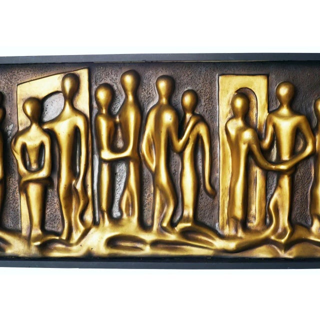 Mid-Century Abstract "Lovers" Figural Wall Relief For Sale - Image 4 of 5
