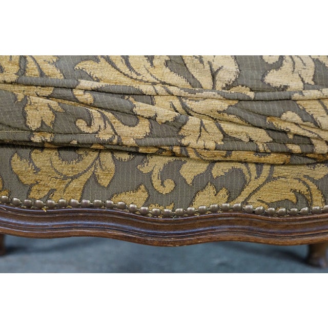Vintage Italian French Provincial Bergere Armchair Fauteuil Library Lounge Chair For Sale - Image 11 of 18