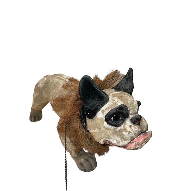 1900 - 1909 1900 - 1909 Papier-Mâché French Growler Bulldog For Sale - Image 5 of 7