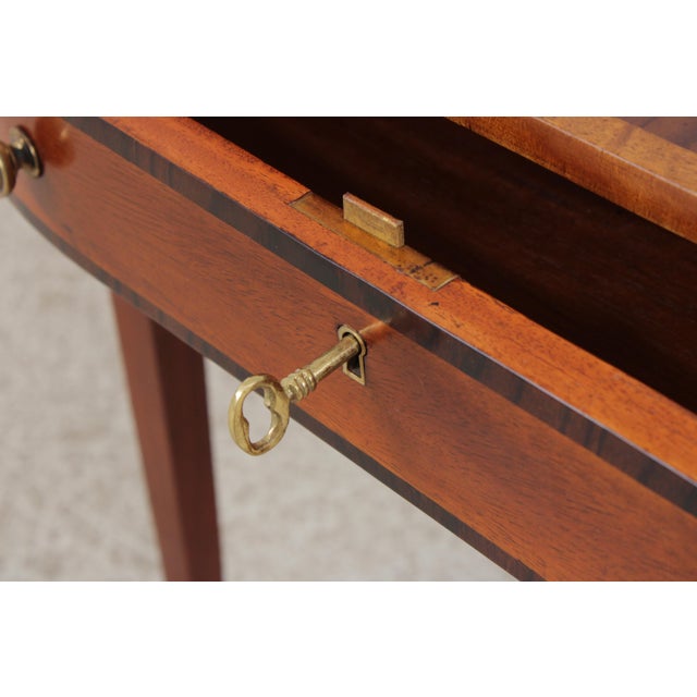 Brown Vintage English Satinwood Inlaid Pembroke Table For Sale - Image 8 of 17