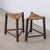 French 1940s Pair of French Bobbin Wood and Woven Stools For Sale - Image 3 of 10