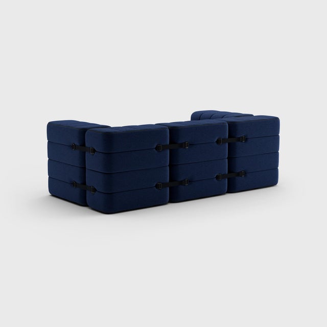 Two-Seater Modular Sofa with Armrests in Jet Fabric by Ambivalenz, Set of 7 For Sale - Image 6 of 18