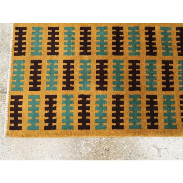 Textile Galerie Shabab Collection Mid-20th Century Handmade Turkish Anatolian Art Deco Style Runner For Sale - Image 7 of 10