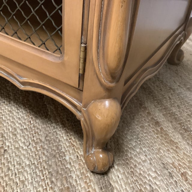 Sienna French Provincial Tea Cart Serving Cart Cabinet Sides Flip Open Wired Doors For Sale - Image 8 of 11