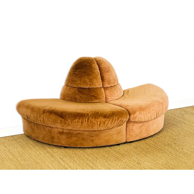 Vintage Velvet Modular Sofa and Armchair Set, 1970s, Set of 5 For Sale - Image 10 of 18