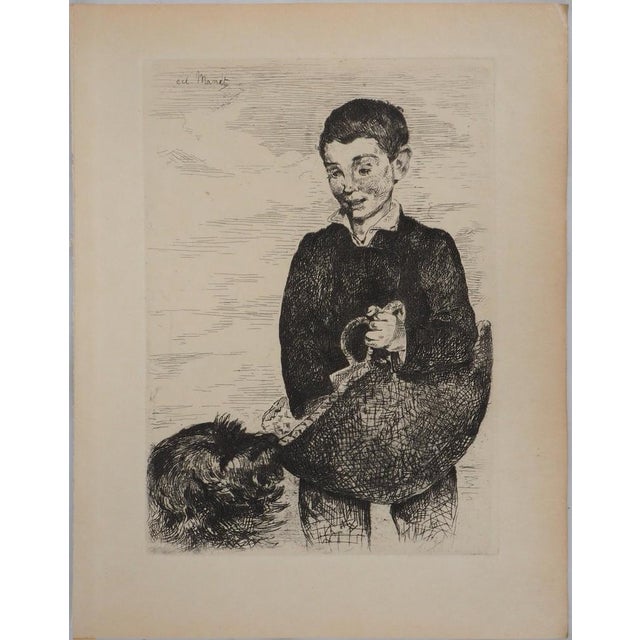Edouard Manet, The Child with the Dog, Original Etching, 1860 For Sale - Image 4 of 7