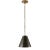 Thomas O'Brien for Visual Comfort Signature Goodman Petite Hanging Shade in Hand-Rubbed Antique Brass with Bronze Shade For Sale