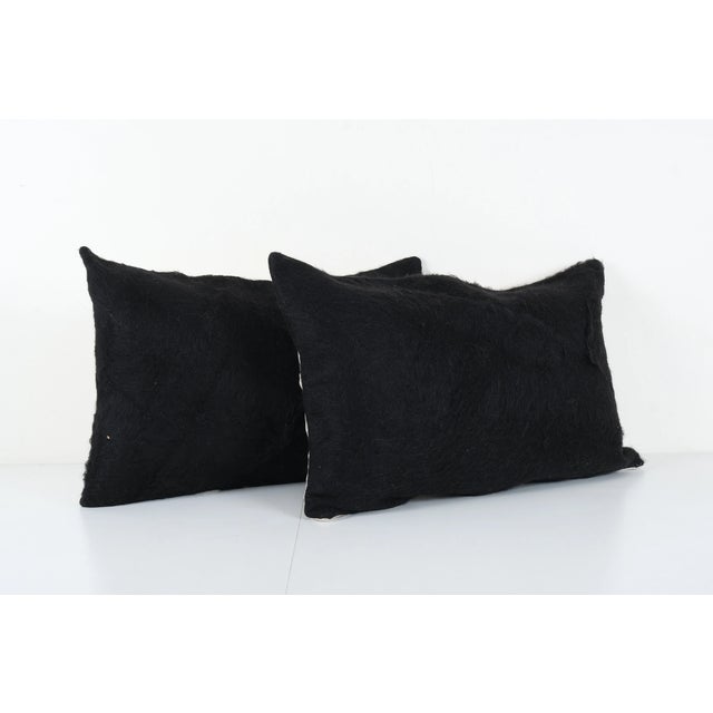 Mid-Century Modern Turkish Black Kilim Pillow Cover - a Pair For Sale - Image 3 of 4