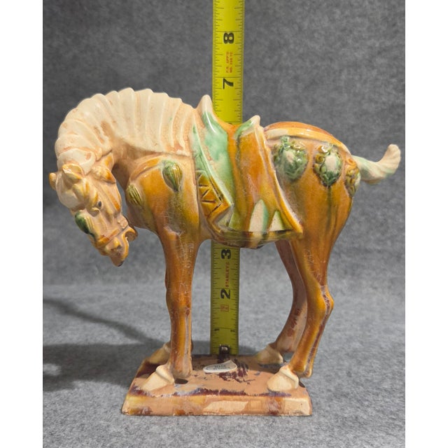 Trio of Chinese Tang Dynasty Style Sancai Glazed War Horses For Sale - Image 18 of 18