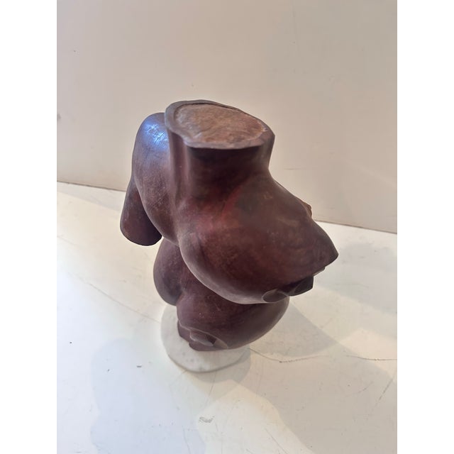Mid-Century Modern 1970s Hand-Carved Wooden Female Sculpture For Sale - Image 3 of 9