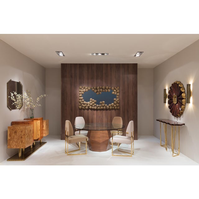 Not Yet Made - Made To Order Perspective Dining Chair in Golden Bath and Green Velvet from Insidherland For Sale - Image 5 of 8