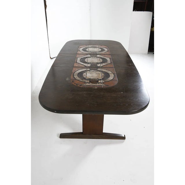 1960s Danish Oak and Tile Dining Table With Leaf by Poul H. Poulsen For Sale - Image 4 of 13