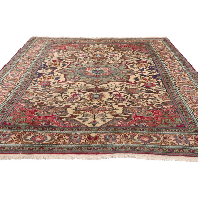 Victorian Vintage Persian Ardabil Rug, 04'10 X 07'03 For Sale - Image 3 of 10