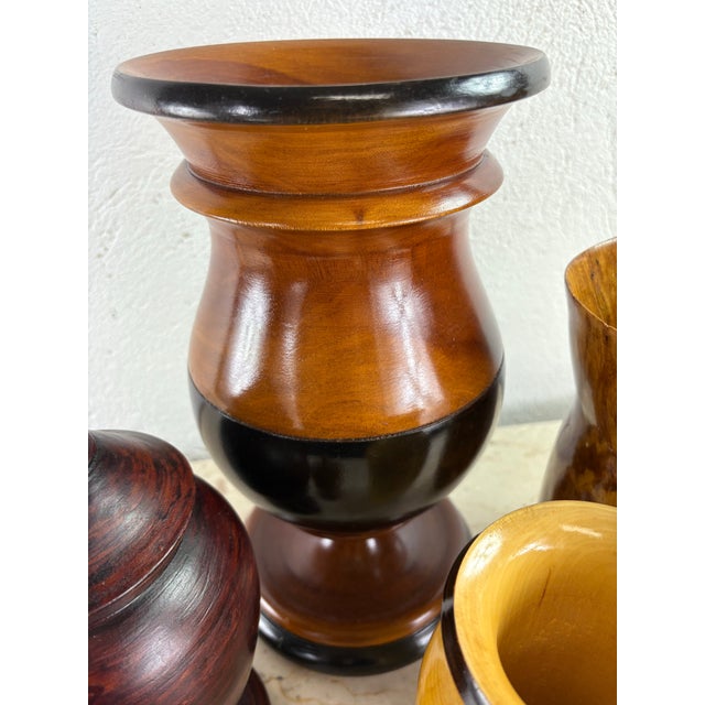 Vintage Complementary Grouping of Hand Turned Wooden Vessels For Sale - Image 4 of 9