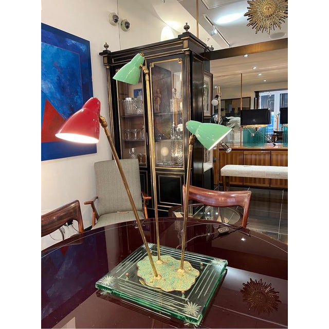 Mid-Century Modern Large Multidirectional 3 Arms Table Lamp, 1950s For Sale - Image 3 of 12