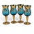 Vintage Venetian Tre Fuochi Turquoise Ombre Art Glass Decanter Set - Set of 5 For Sale - Image 15 of 18