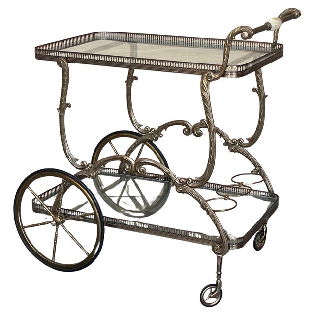 Late 20th Century Baroque Bronze Two Tier Bar or Tea Cart For Sale - Image 15 of 18