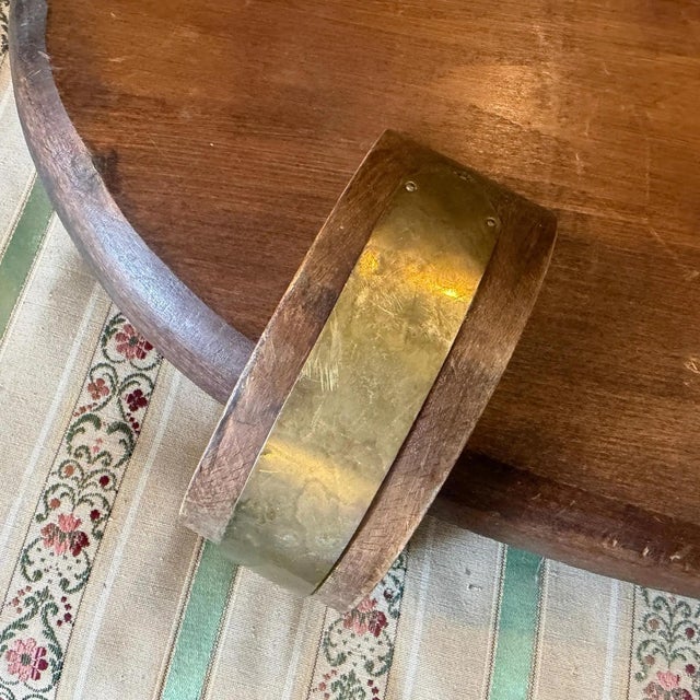 Wood 1930s Art Deco Hand-Carved Wood and Brass French Centerpiece For Sale - Image 7 of 15