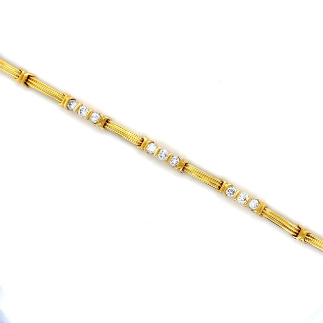 1980s Tiffany & Co. Diamond and 18k Yellow Gold Bracelet For Sale In Chicago - Image 6 of 6